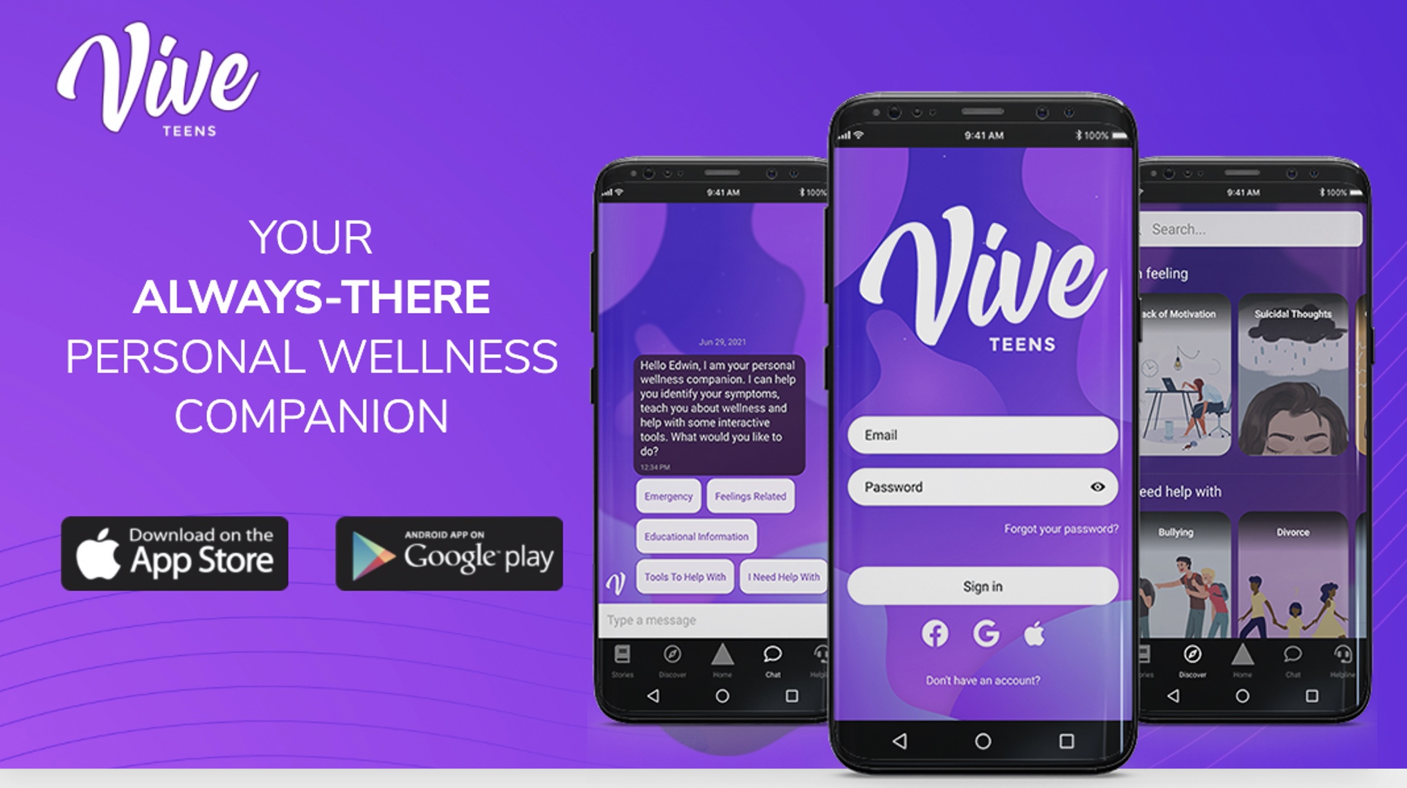 Vive Teens – Personal Mental Wellness Companion for Teenagers