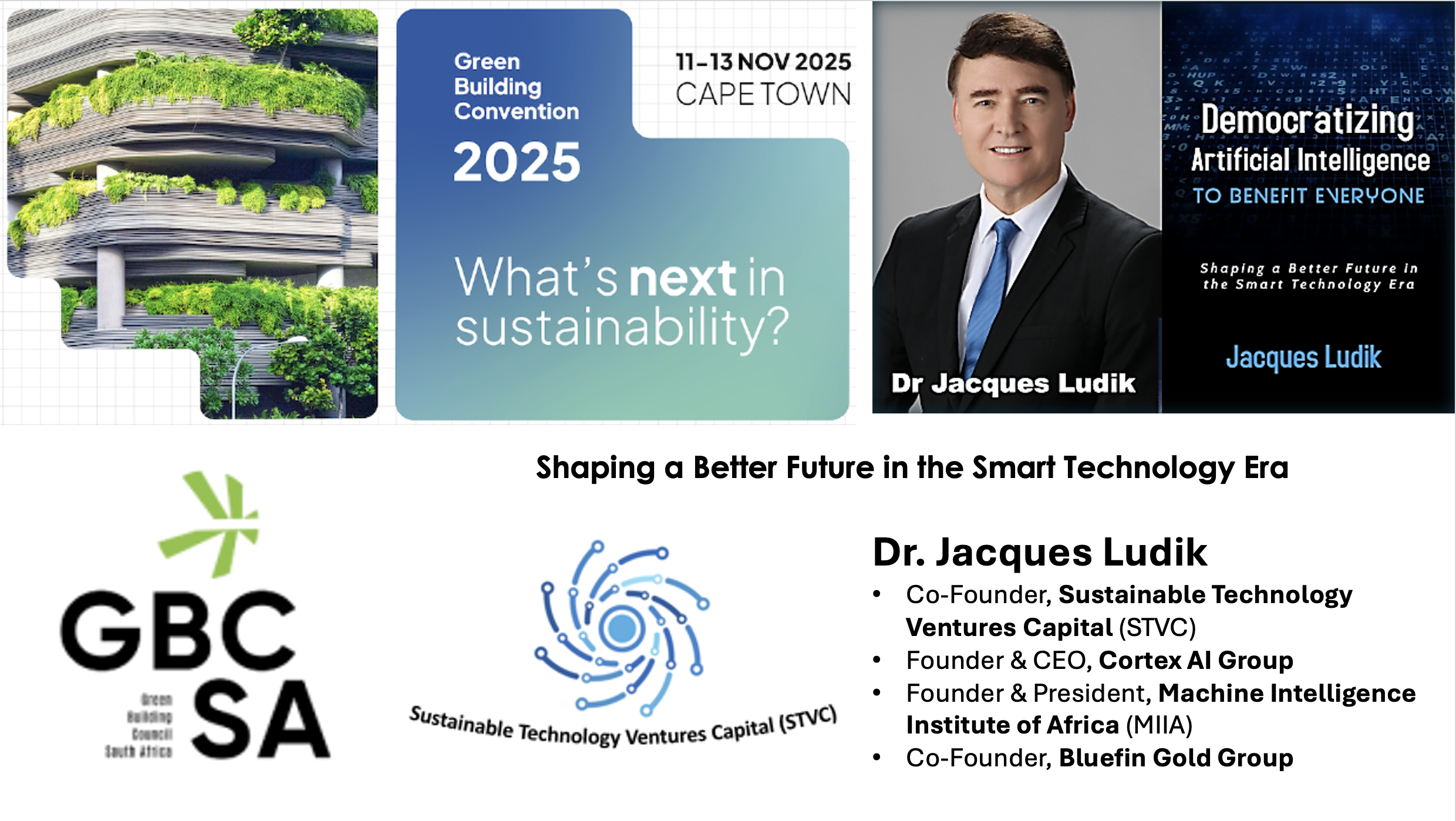 Dr. Jacques Ludik to Deliver Keynote on AI and Sustainable Futures at the 18th Green Building Convention