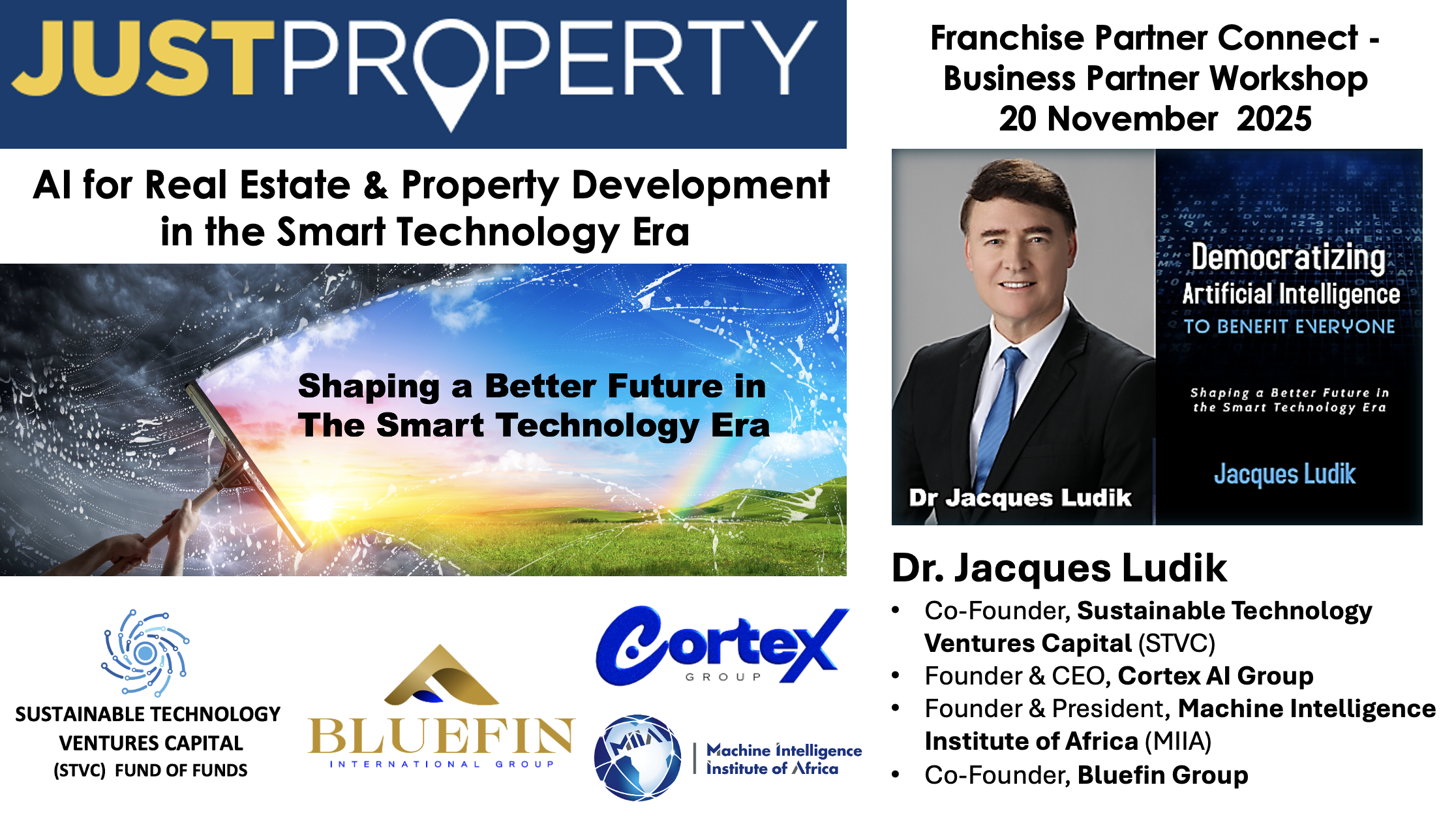 AI Visionary Dr. Jacques Ludik to Address Just Property Group on the Future of Real Estate